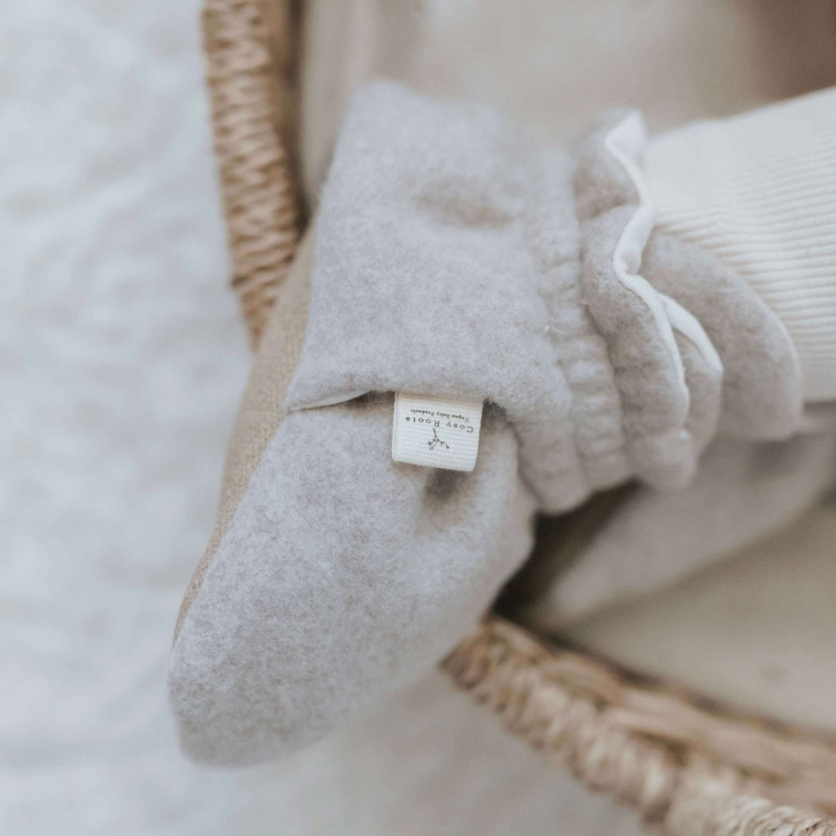 Organic Fleece Booties taupe melange