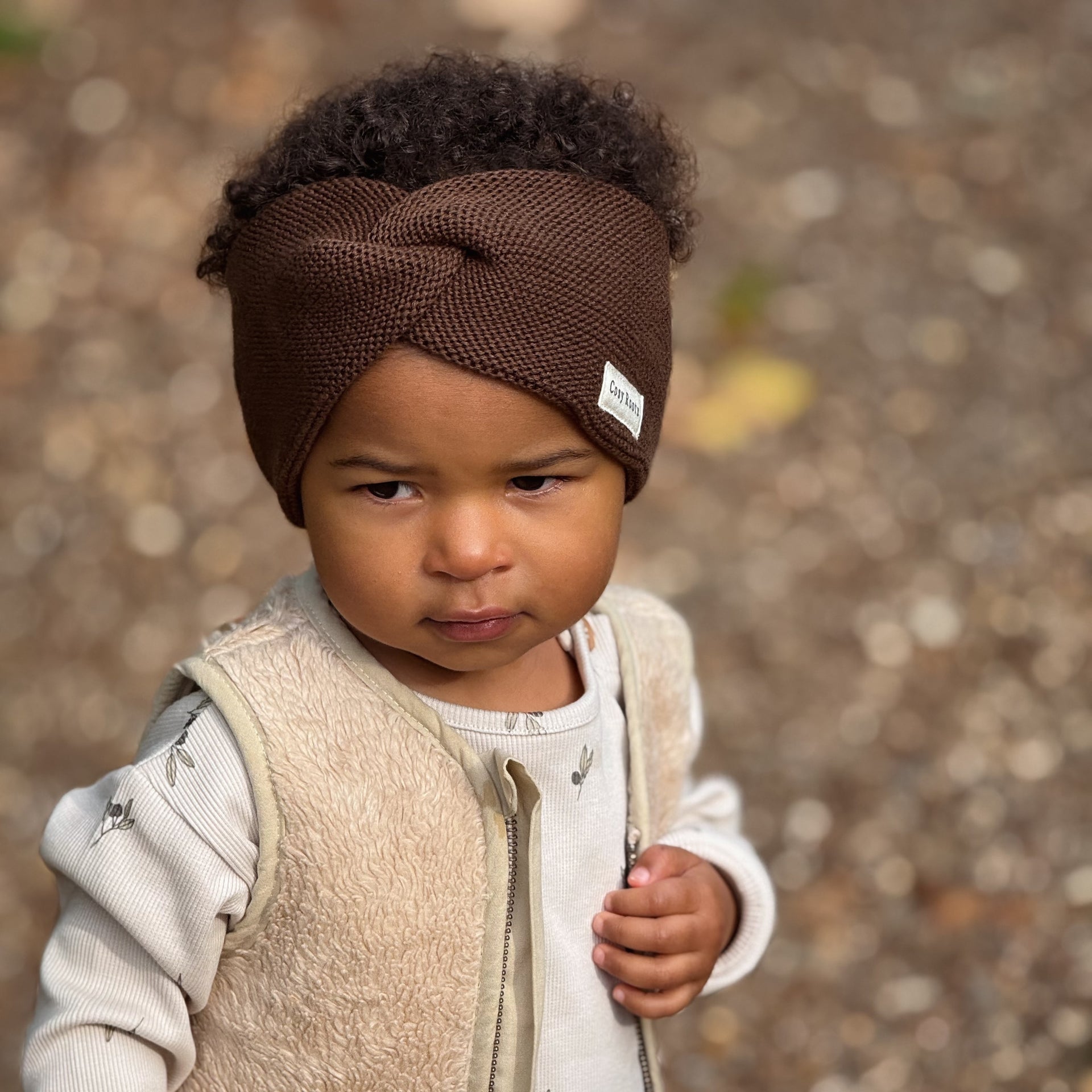 Organic Knit Headband Chocolate Brown
