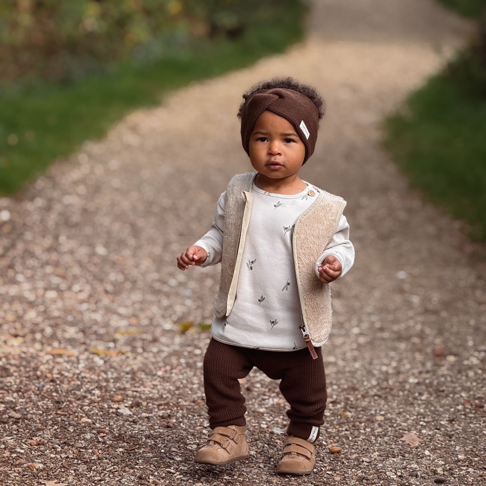 Organic Knit Headband Chocolate Brown