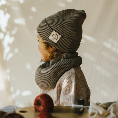 Organic Knit Beanie Khaki