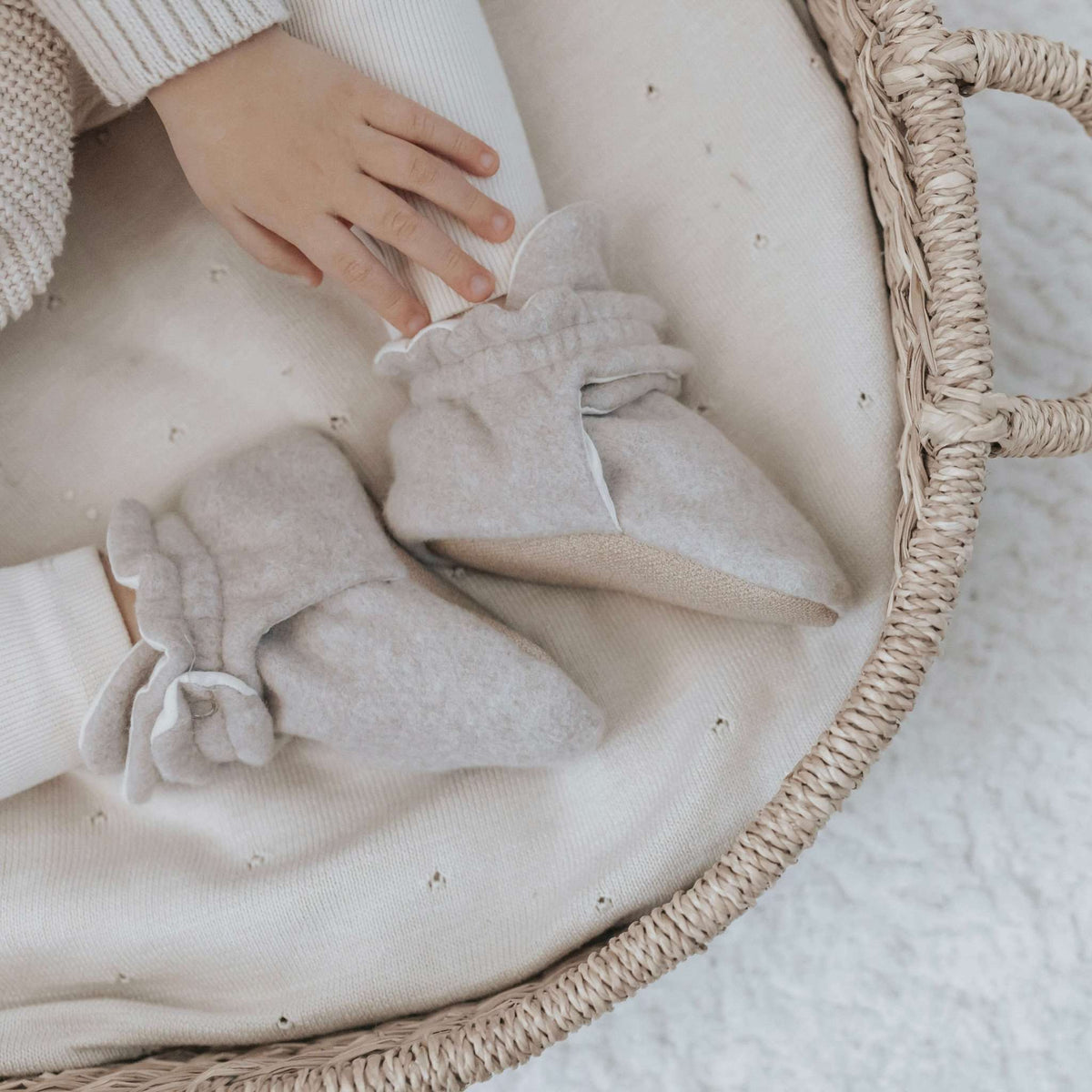 Organic Fleece Booties taupe melange