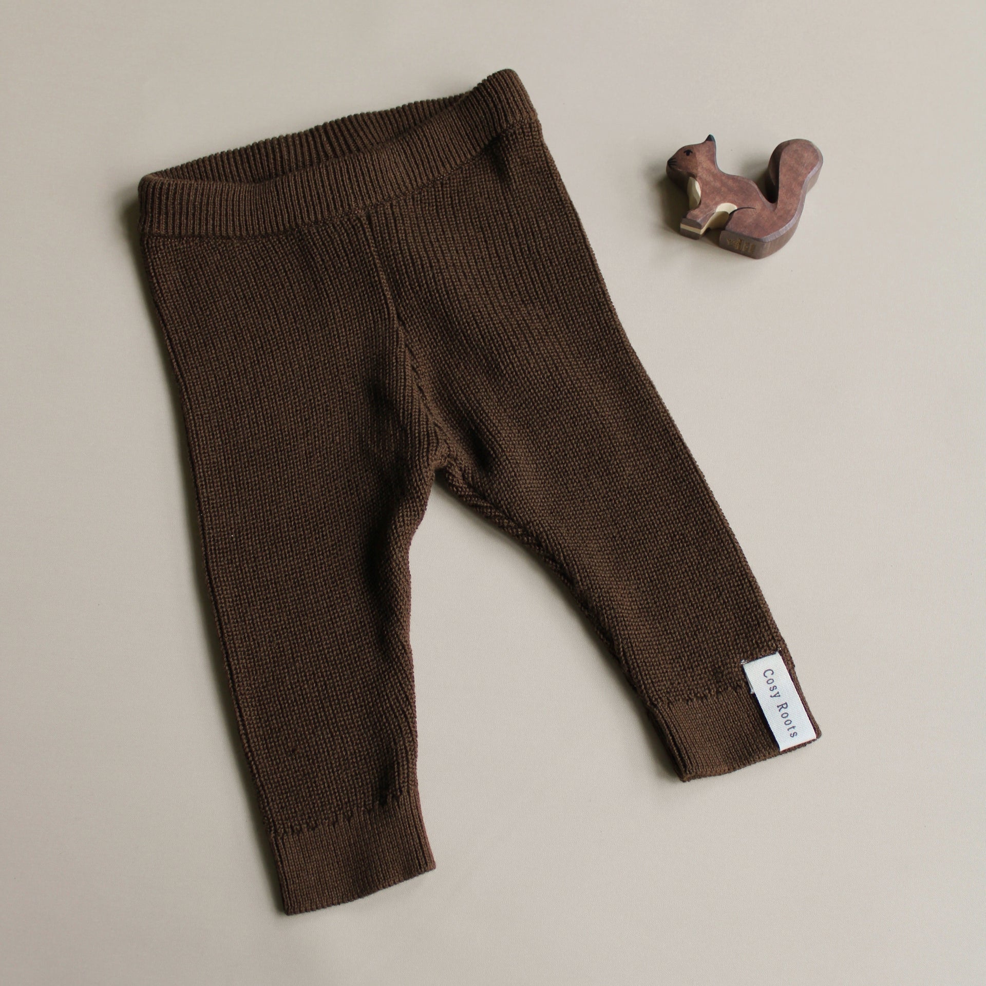 Organic Knit Leggings Chocolate brown