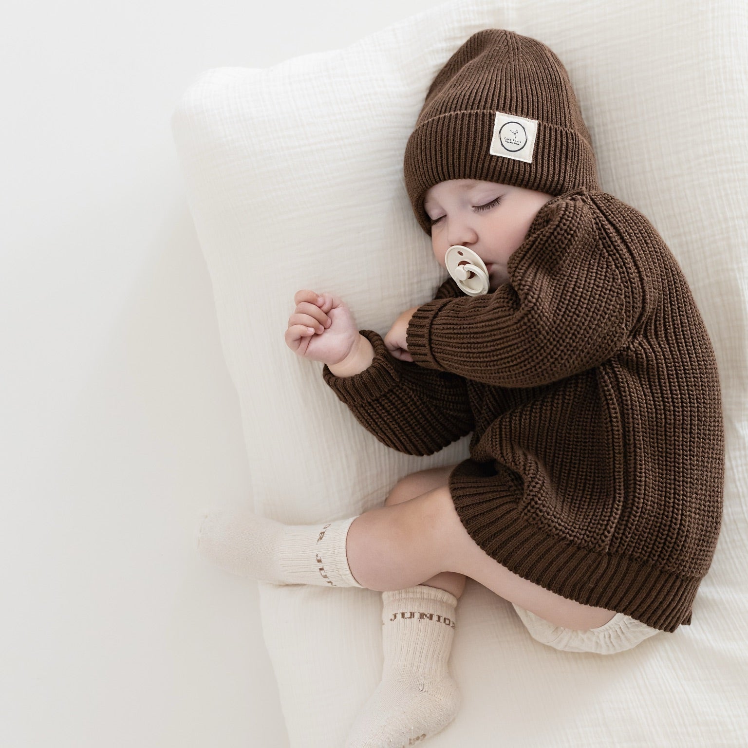 Organic Knit Beanie Chocolate