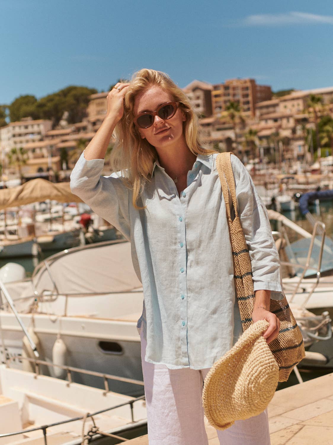 Linen Bluse Black Cathy
