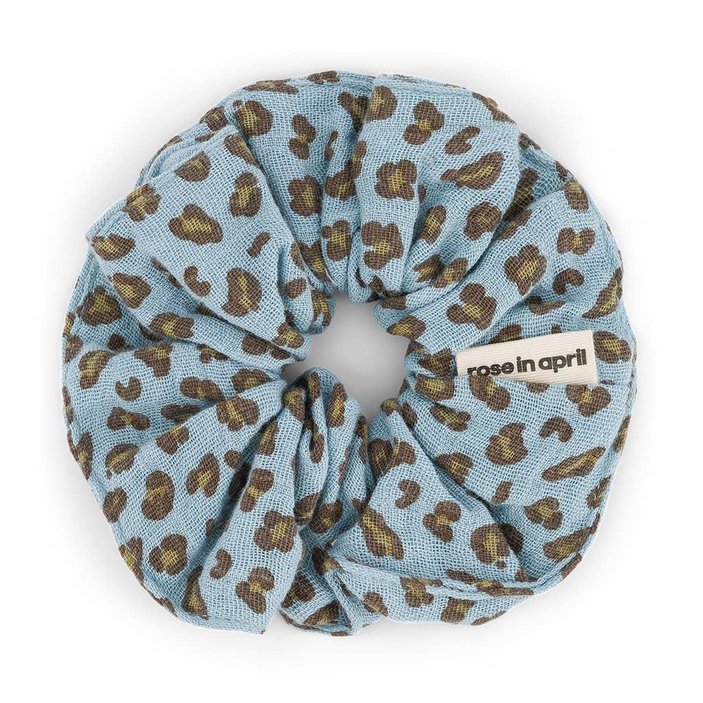 Mini Haargummi Leopard Himmelblau