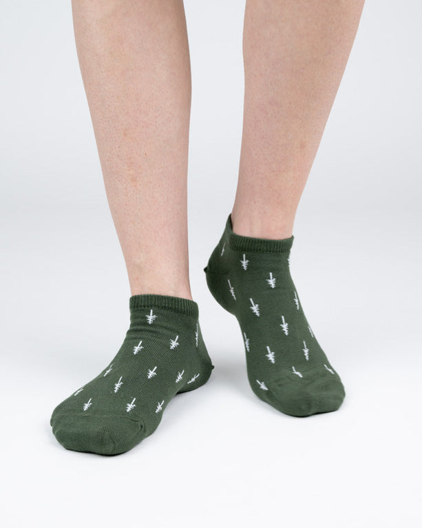 Tree Socks Short green