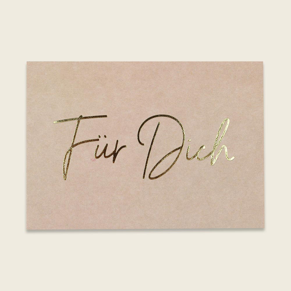 Postkarte | Rose mit Goldeffekten für Dich
