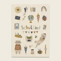 Postkarte | Symbole Schulkind
