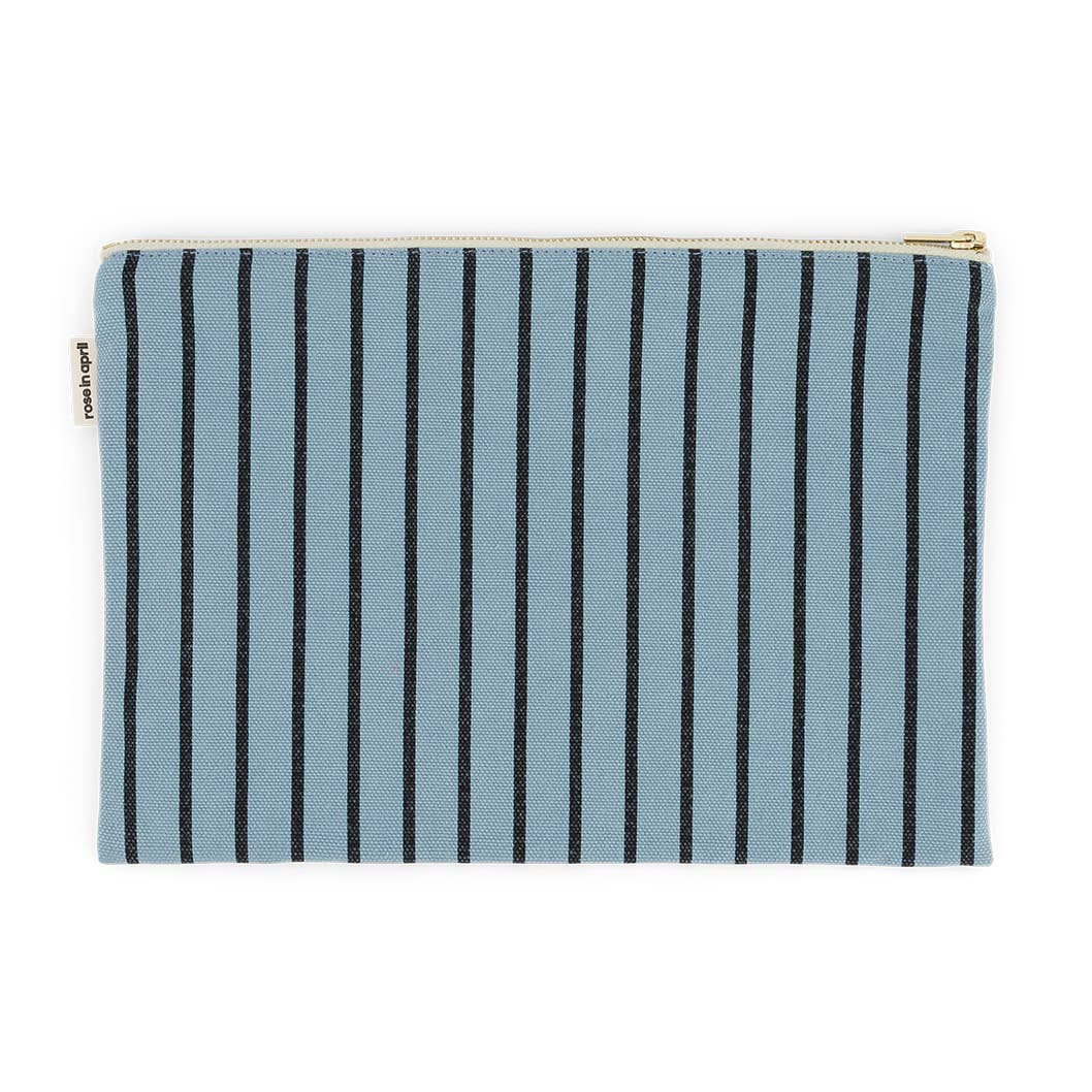 Kosmetiktasche Lili gross Schwarz/himmelblau
