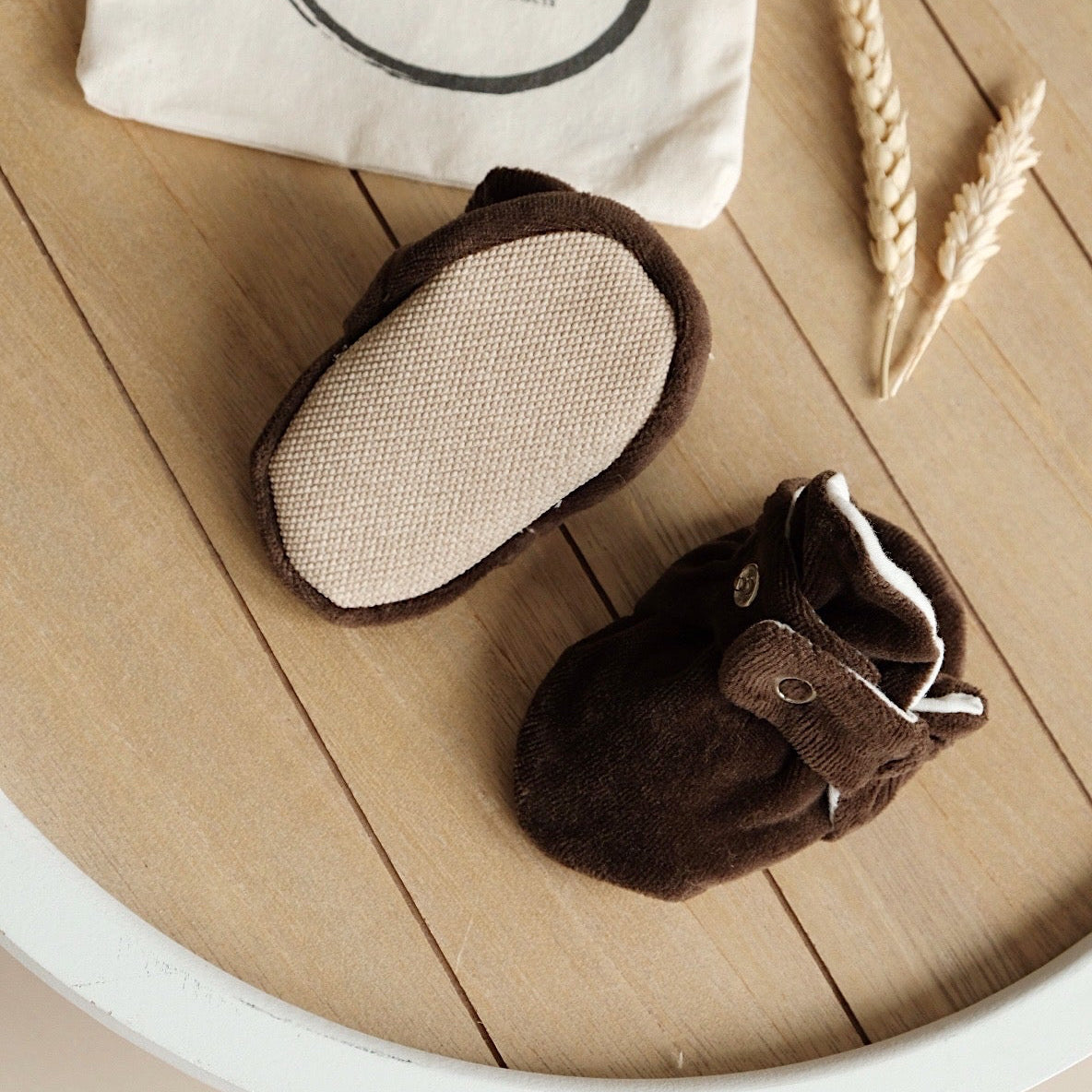 Nicky Booties Chocolate Brown aus Bio-Baumwolle, Ansicht 4, Blush Couture