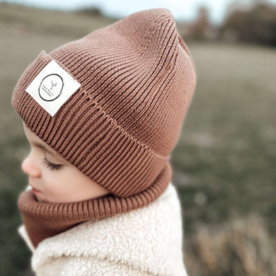 Organic Knit Beanie Walnut