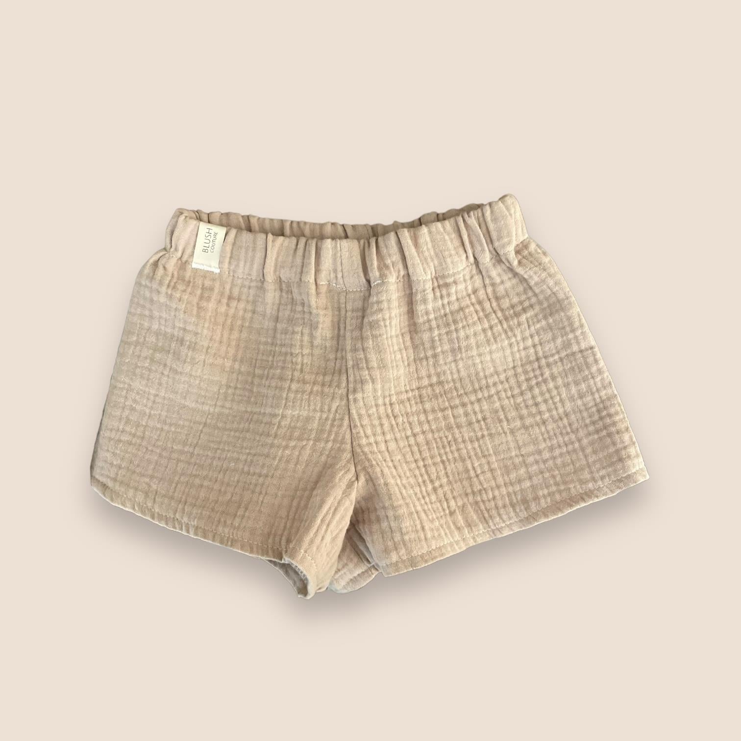 Musselin Shorts dunkelbeige