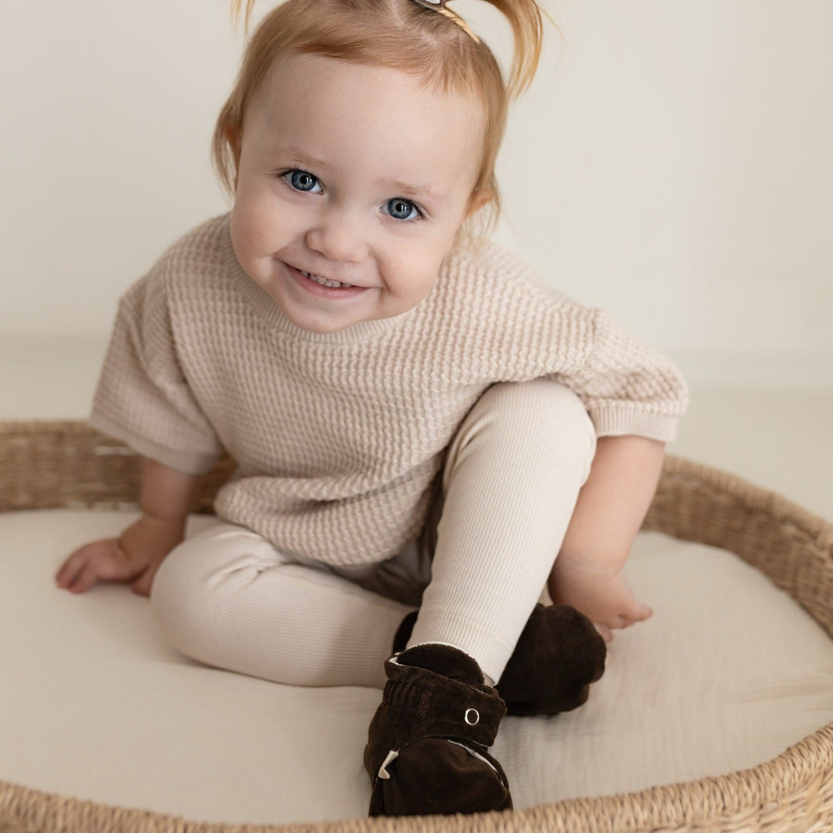 Nicky Booties Chocolate Brown aus Bio-Baumwolle, Ansicht 3, Blush Couture