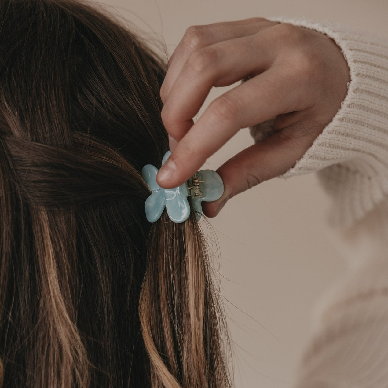 Haarspange Blume Mint