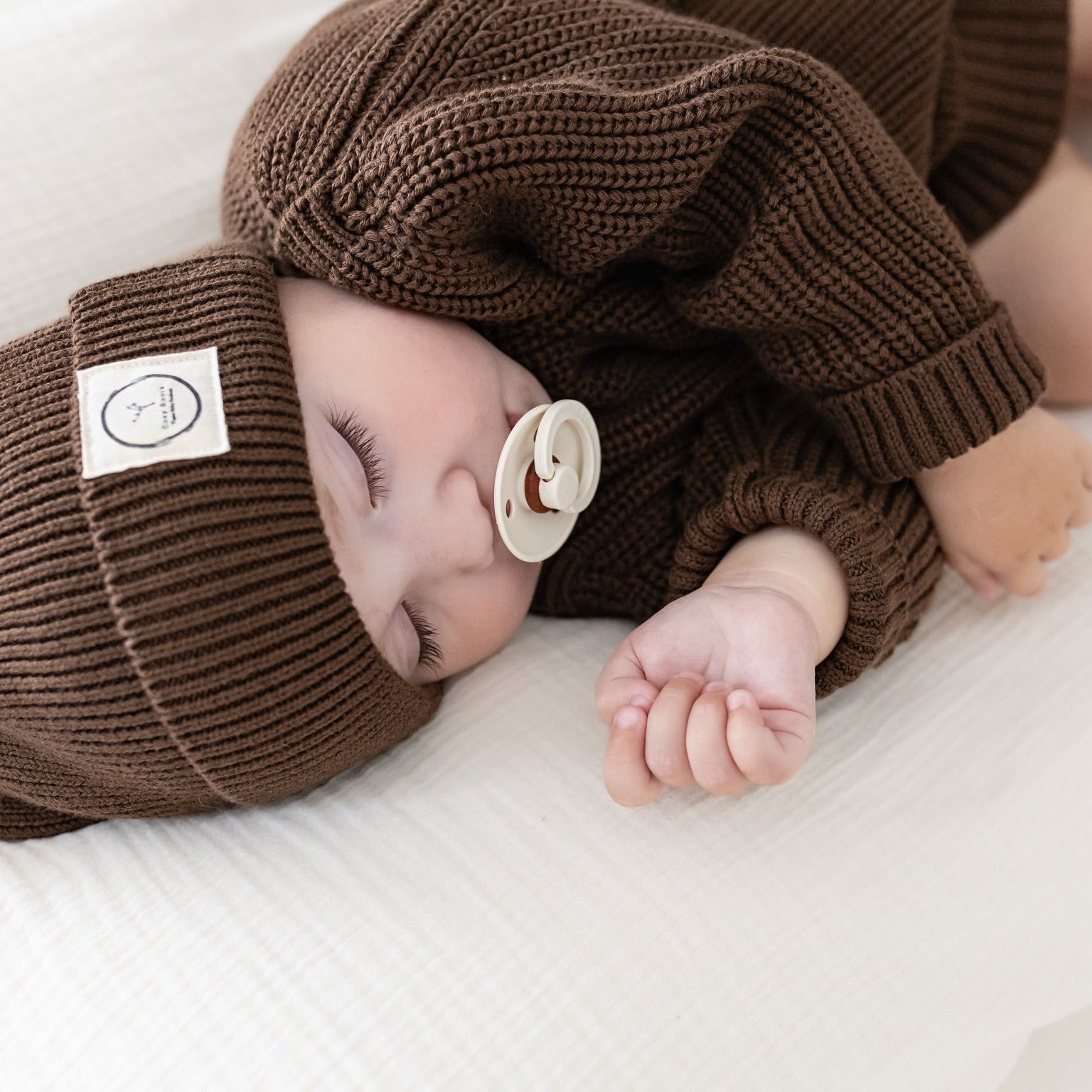 Organic Knit Beanie Chocolate