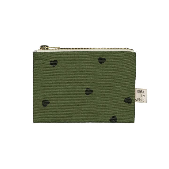 Kosmetiktasche Marie klein Herz khaki