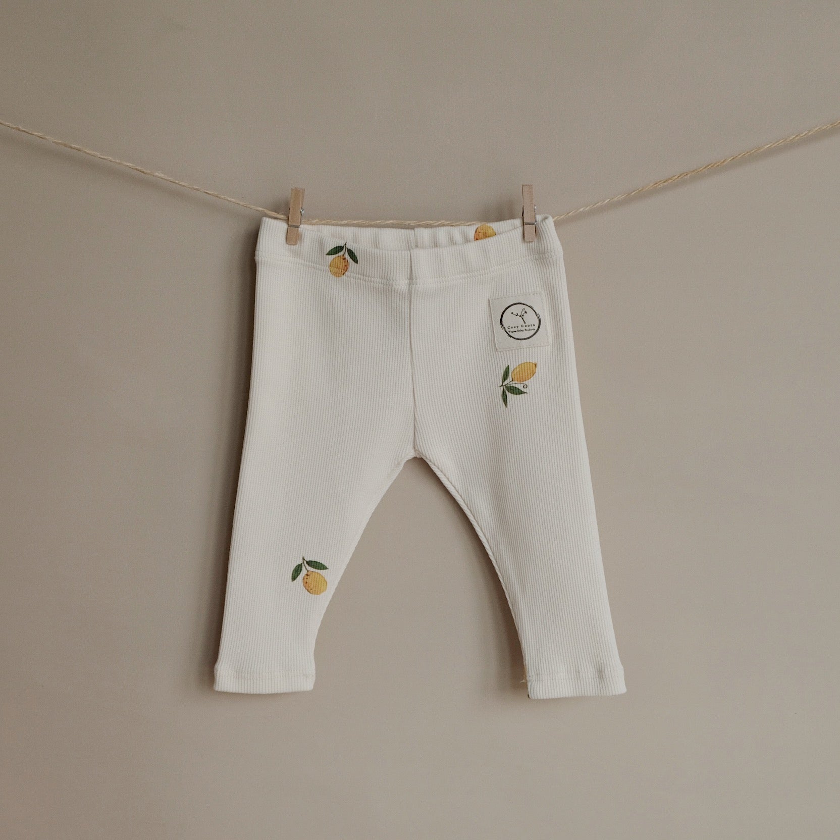 Organic Rib Leggings Pure lemon