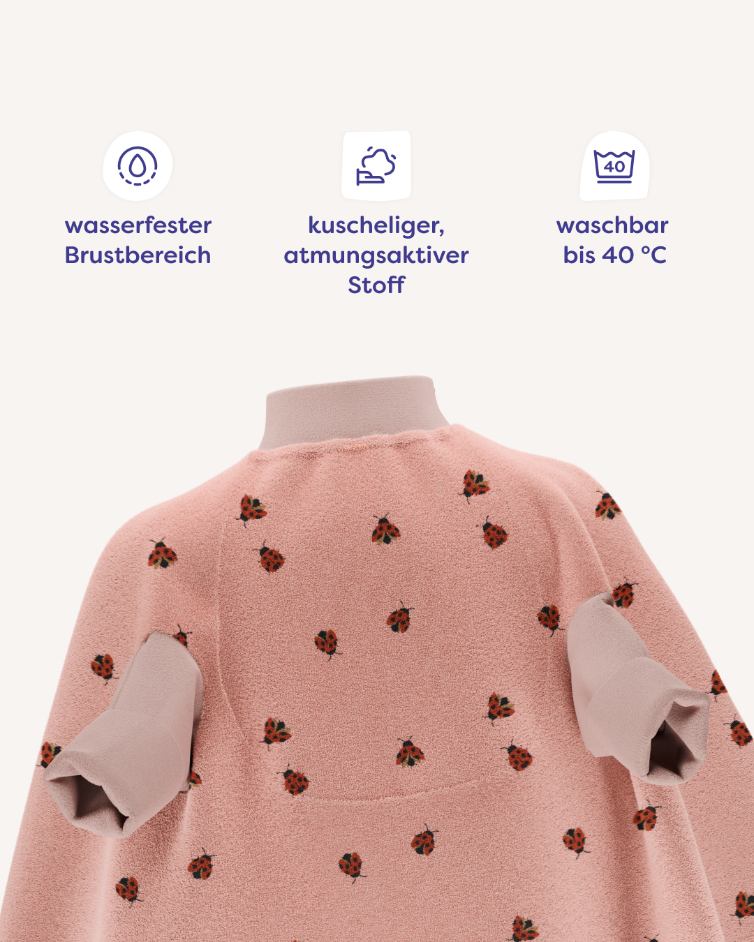 Lätzchen Boo Love Bugs aus Baumwollfrottee, Blush Couture