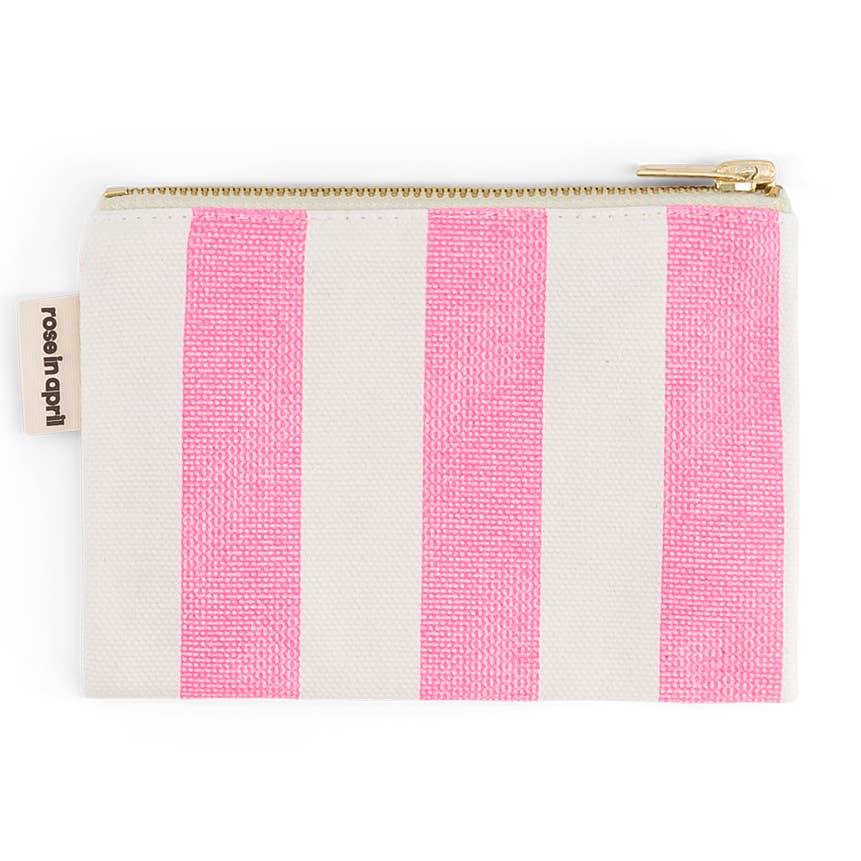 Kosmetiktasche Marie klein Neonpink gestreift