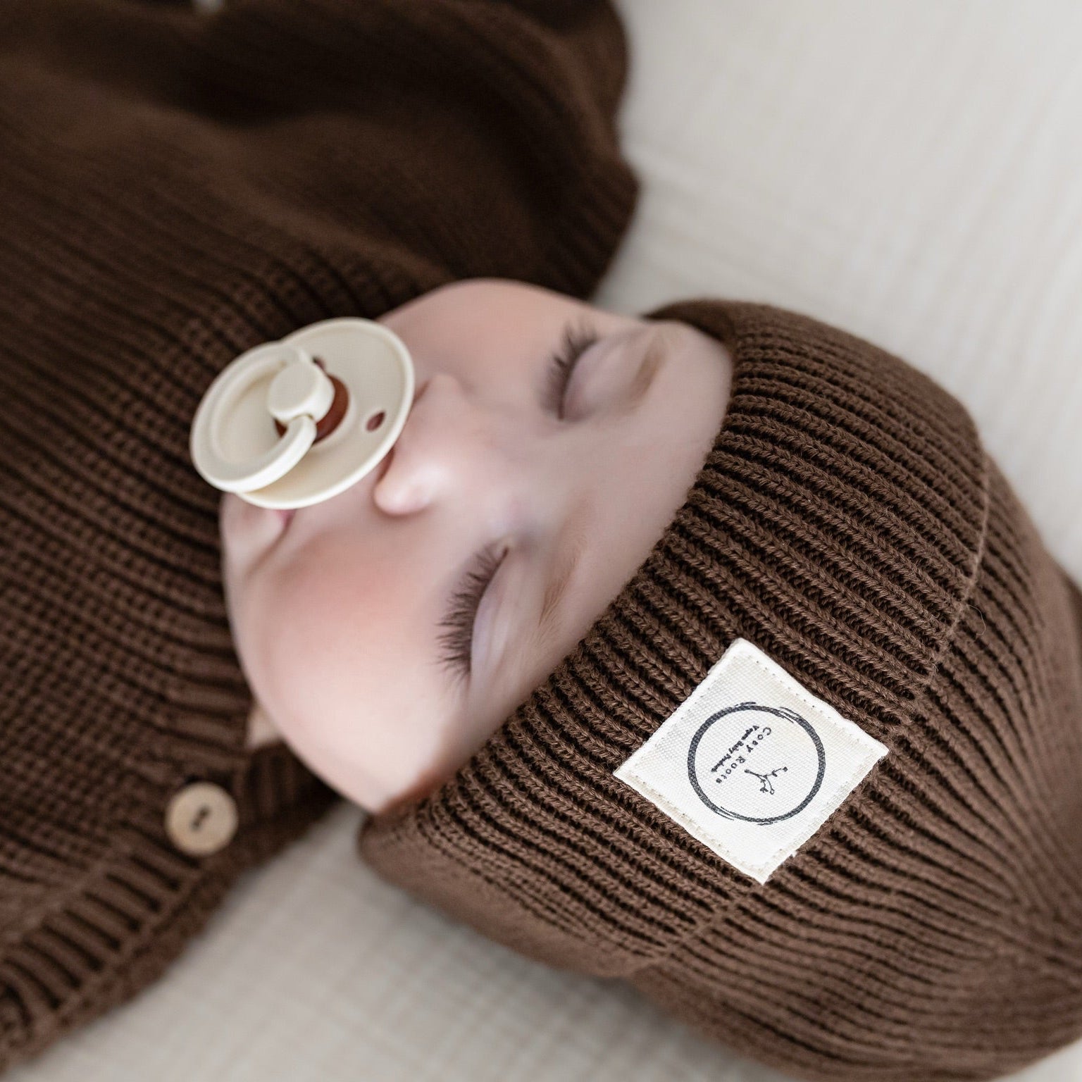 Organic Knit Beanie Chocolate