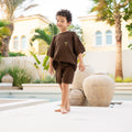 Organic Palm Summer Knit Shirt Chocolate Brown