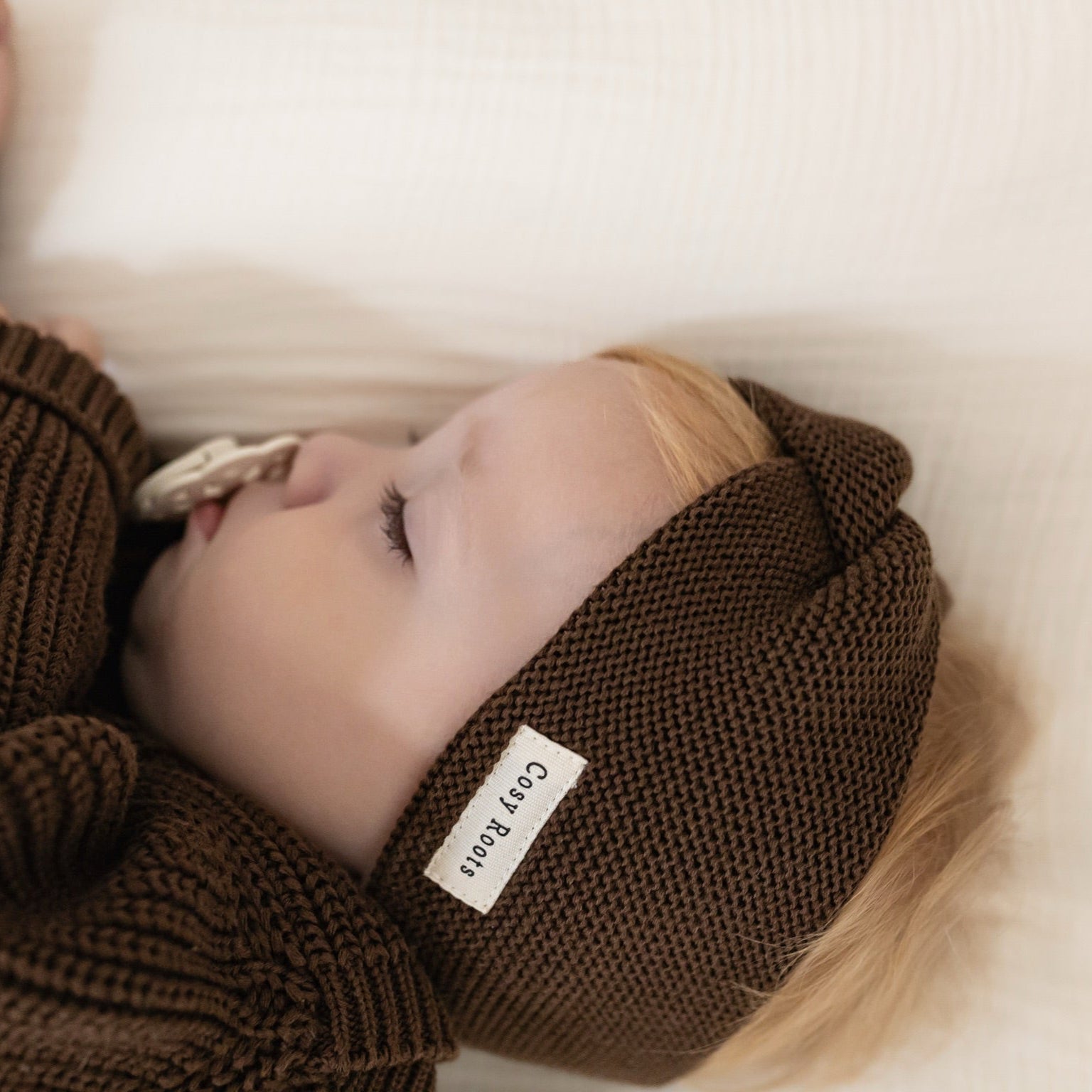 Organic Knit Headband Chocolate Brown