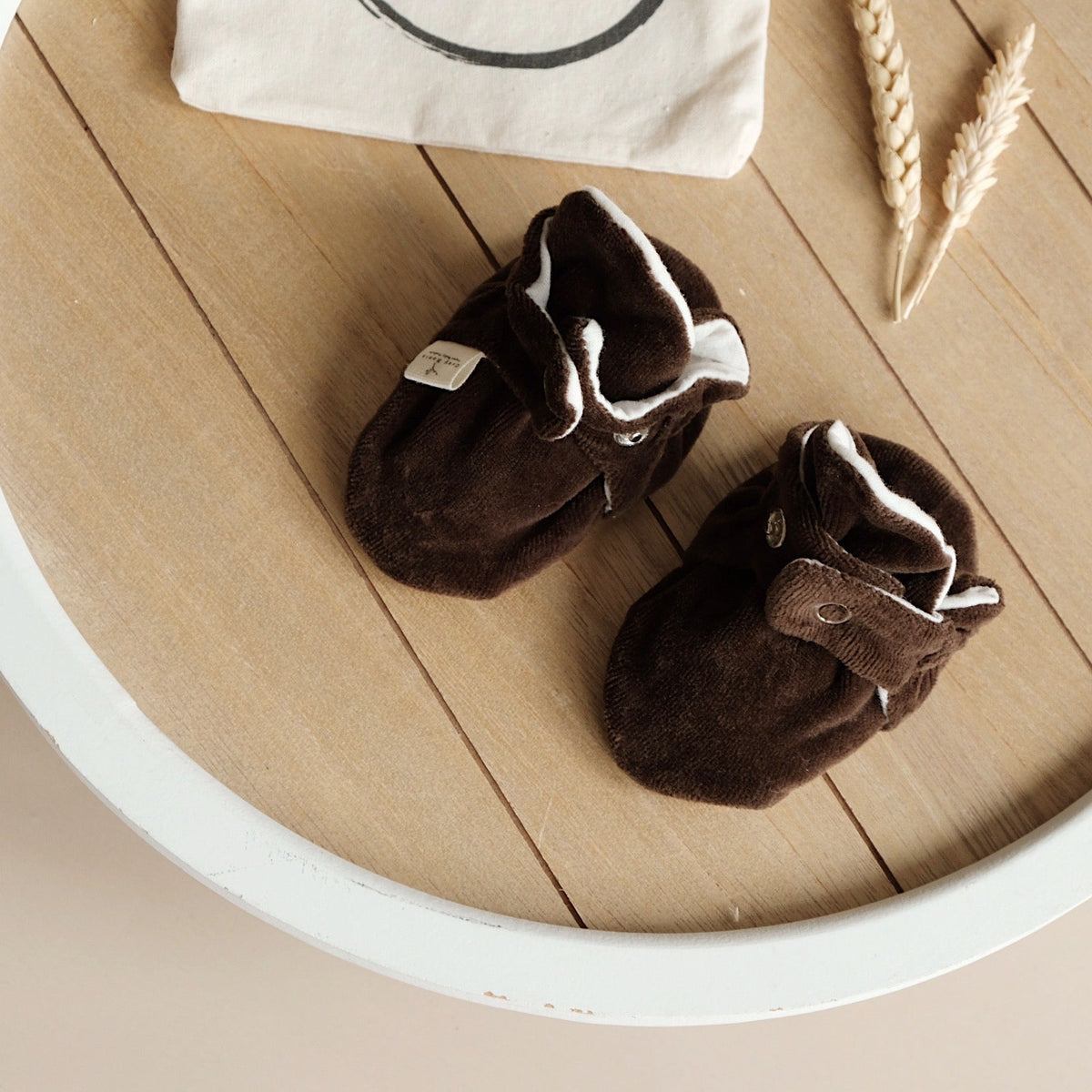 Nicky Booties Chocolate Brown aus Bio-Baumwolle, Ansicht 2, Blush Couture