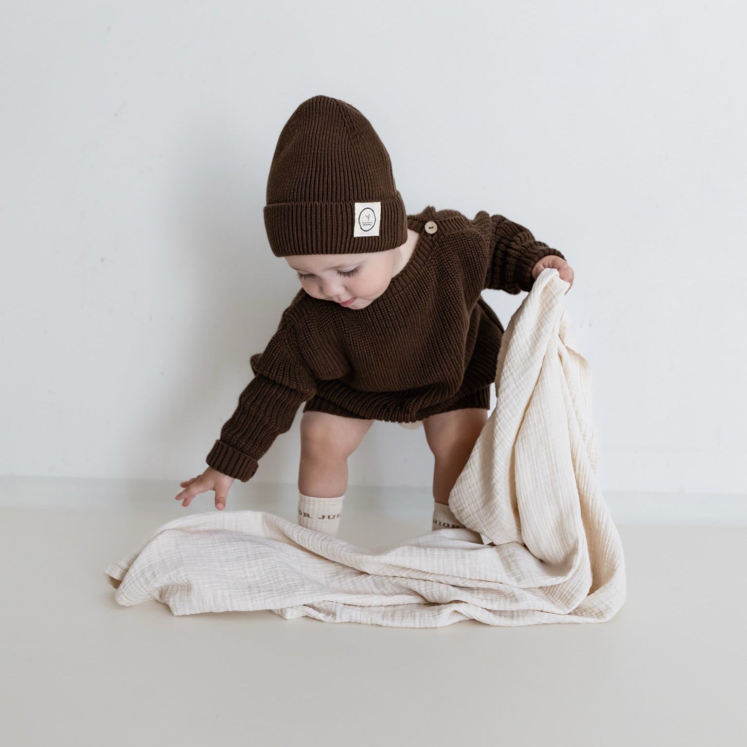 Organic Knit Beanie Chocolate
