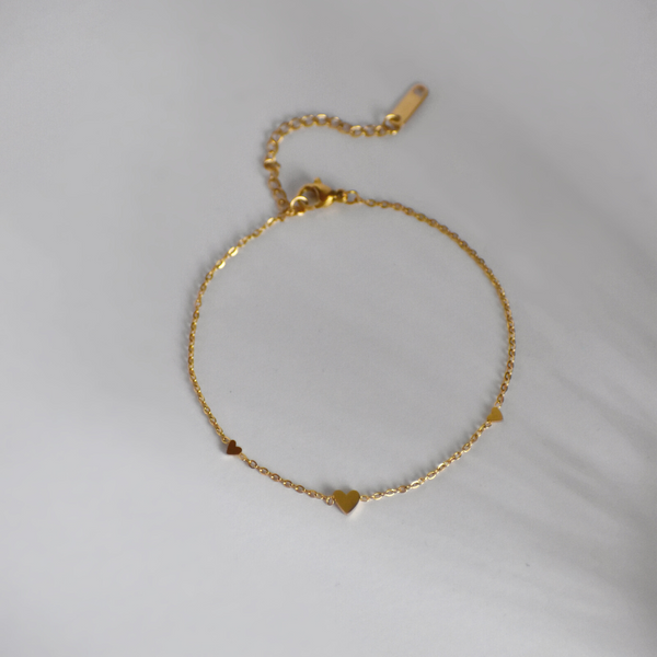 Fusskette Three Hearts