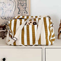 Weekend bag Raphael karamell gestreift