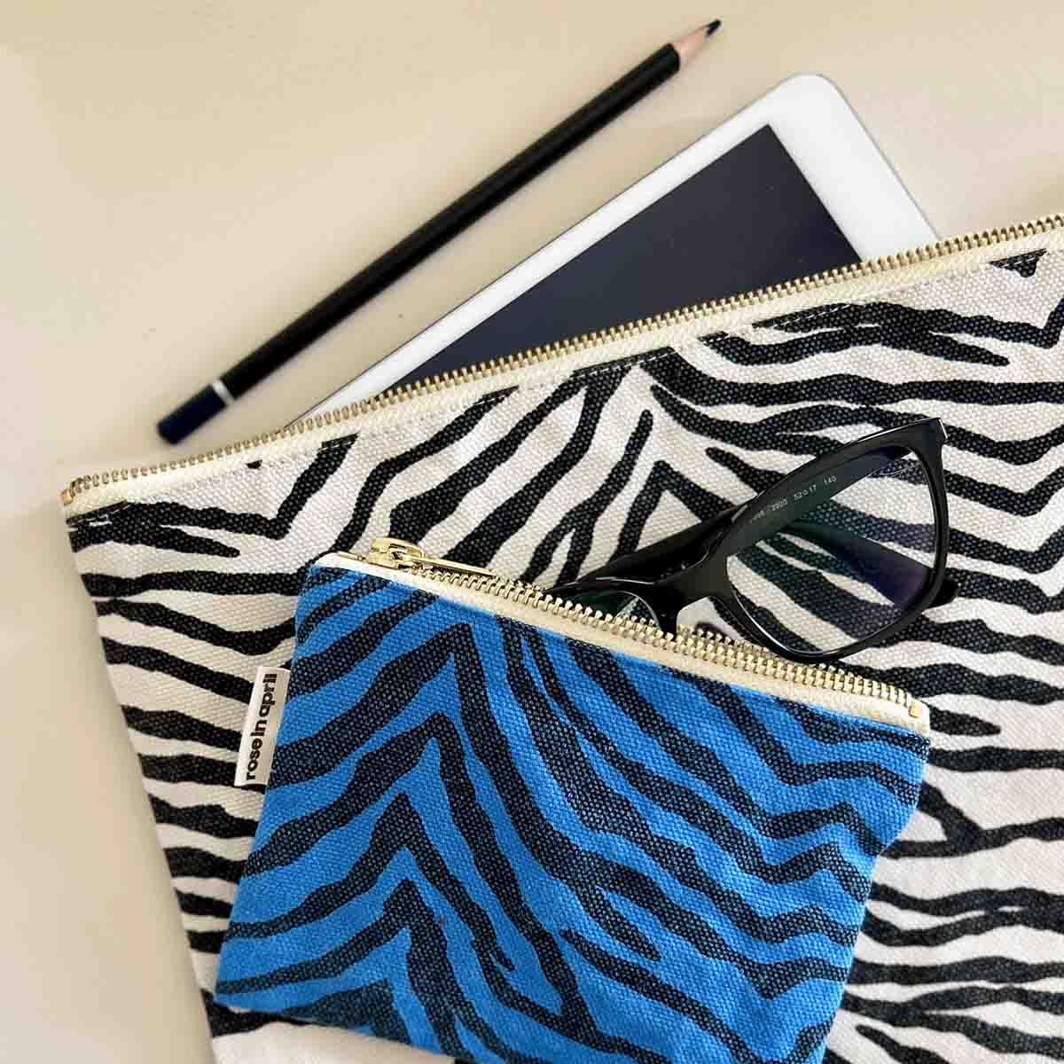 Kosmetiktasche Lili gross Zebrou greige