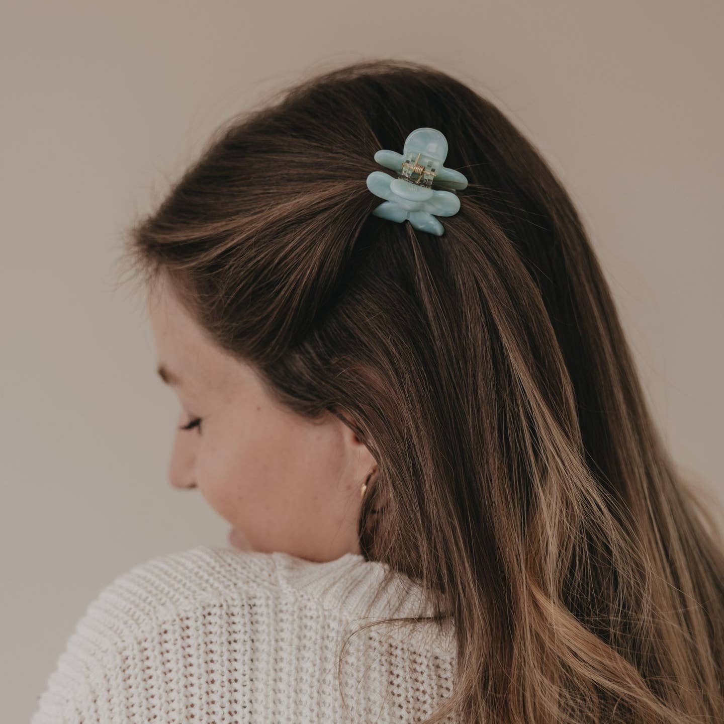 Haarspange Blume Mint