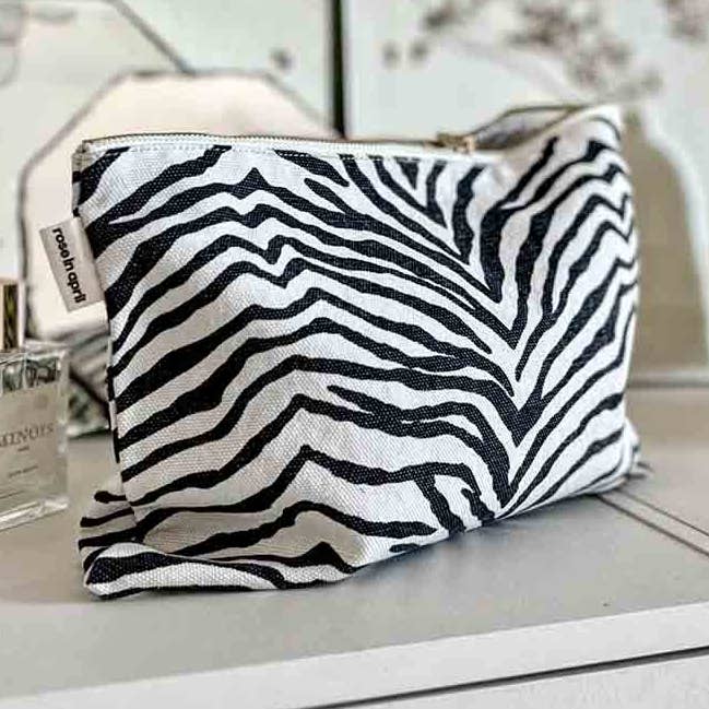 Kosmetiktasche Lili gross Zebrou greige