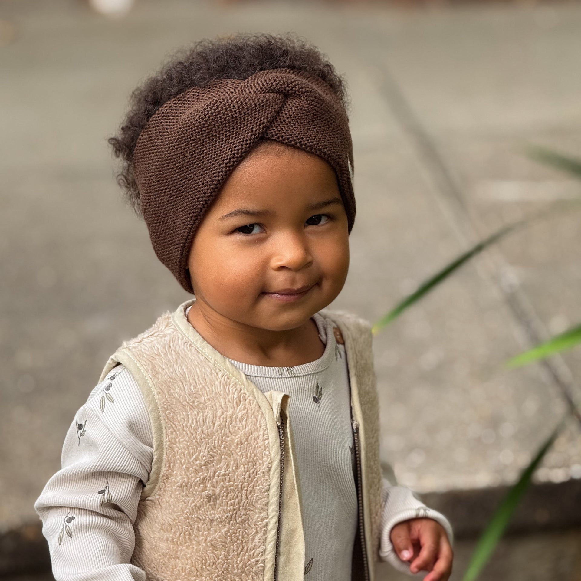Organic Knit Headband Chocolate Brown
