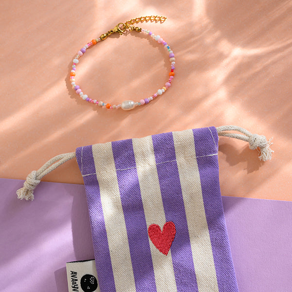 Perlenarmband | Flieder Rosa