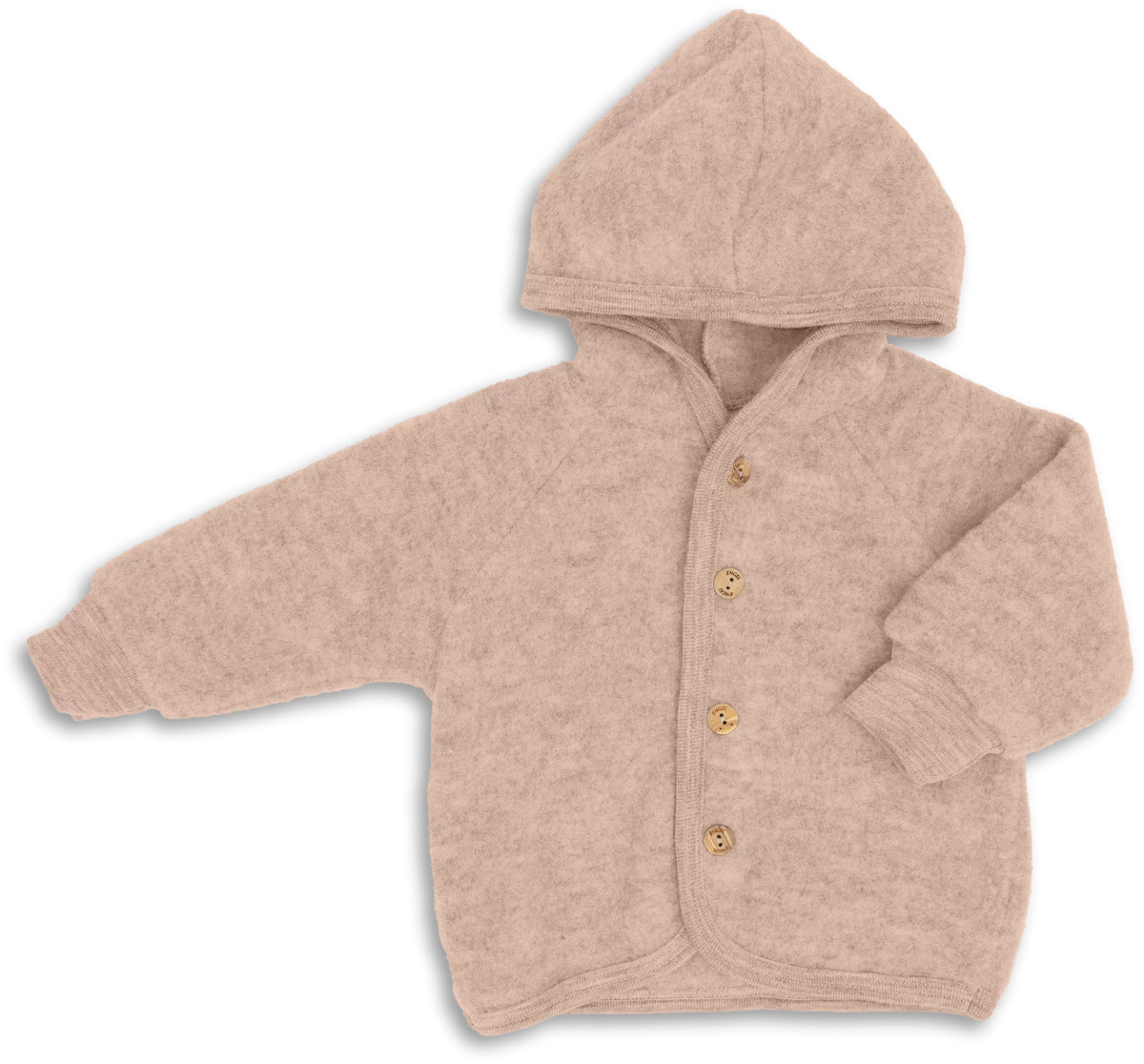 Kapuzenjacke Sand Melange am Kind getragen, Blush Couture