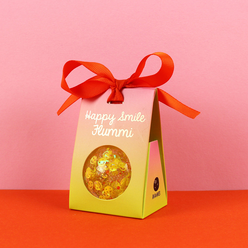 Flummiball | Smileys und Konfetti Gelb