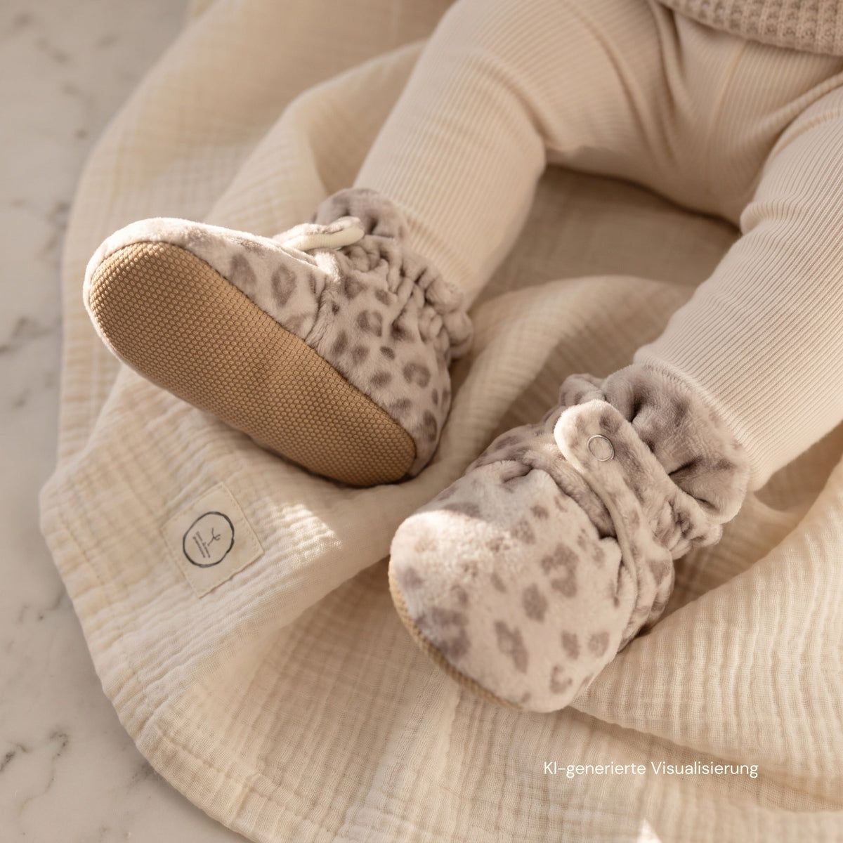 Nicky Booties Leo Macchiato aus Bio-Baumwolle, Blush Couture