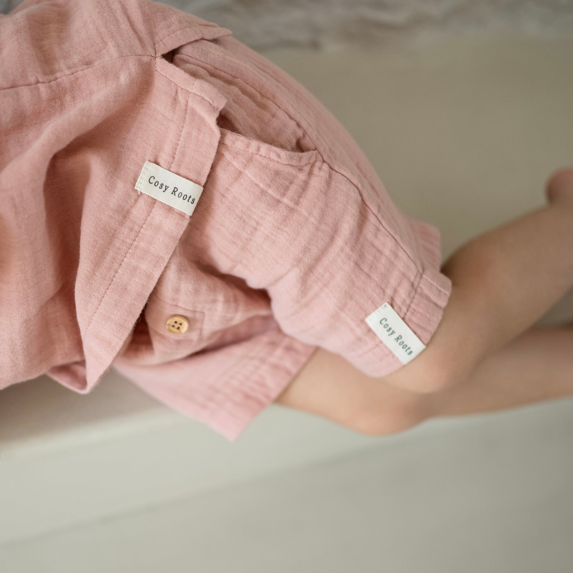 Organic Muslin Shorts Dusty Rose