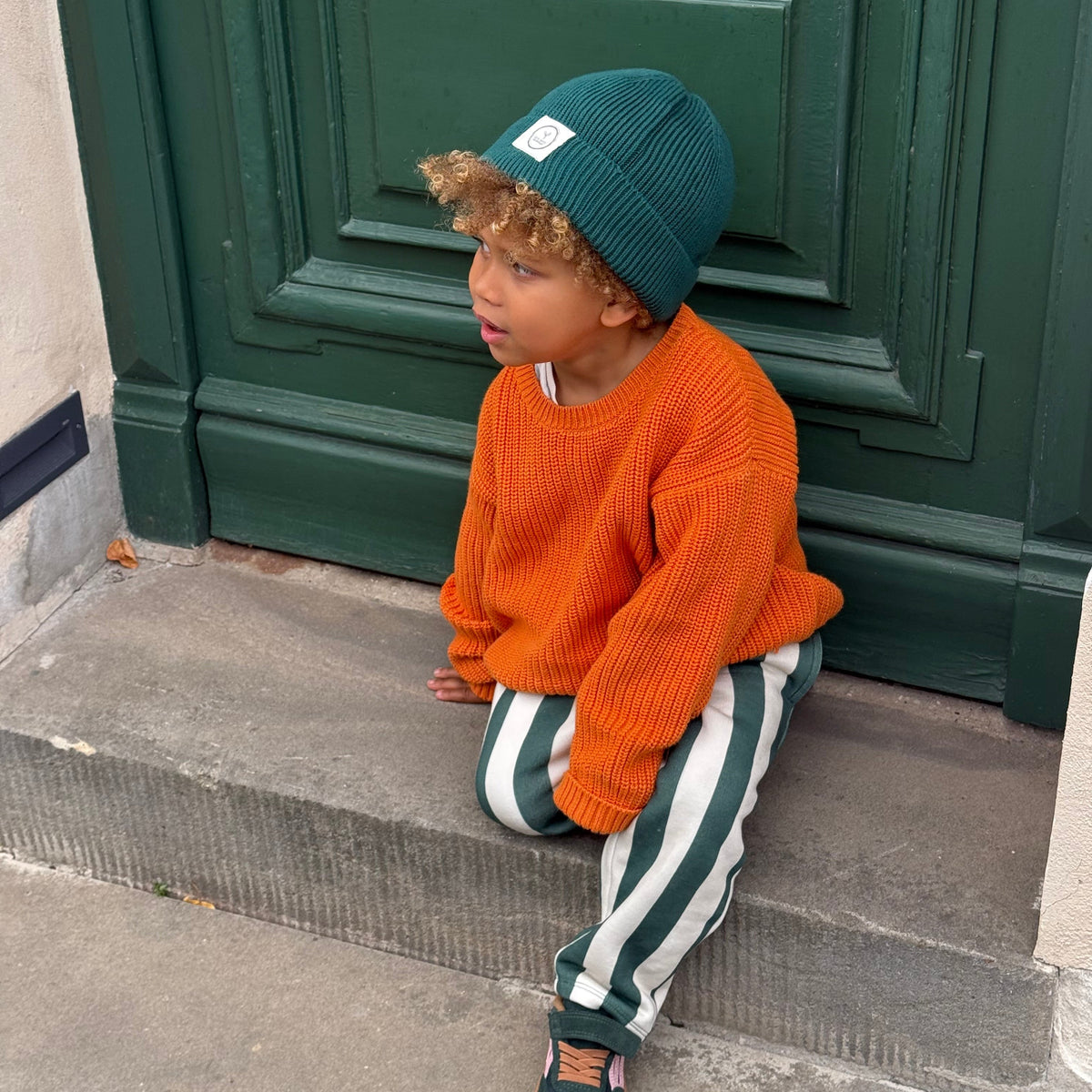 Lounge Pants Green Striped aus Bio-Baumwolle, Blush Couture