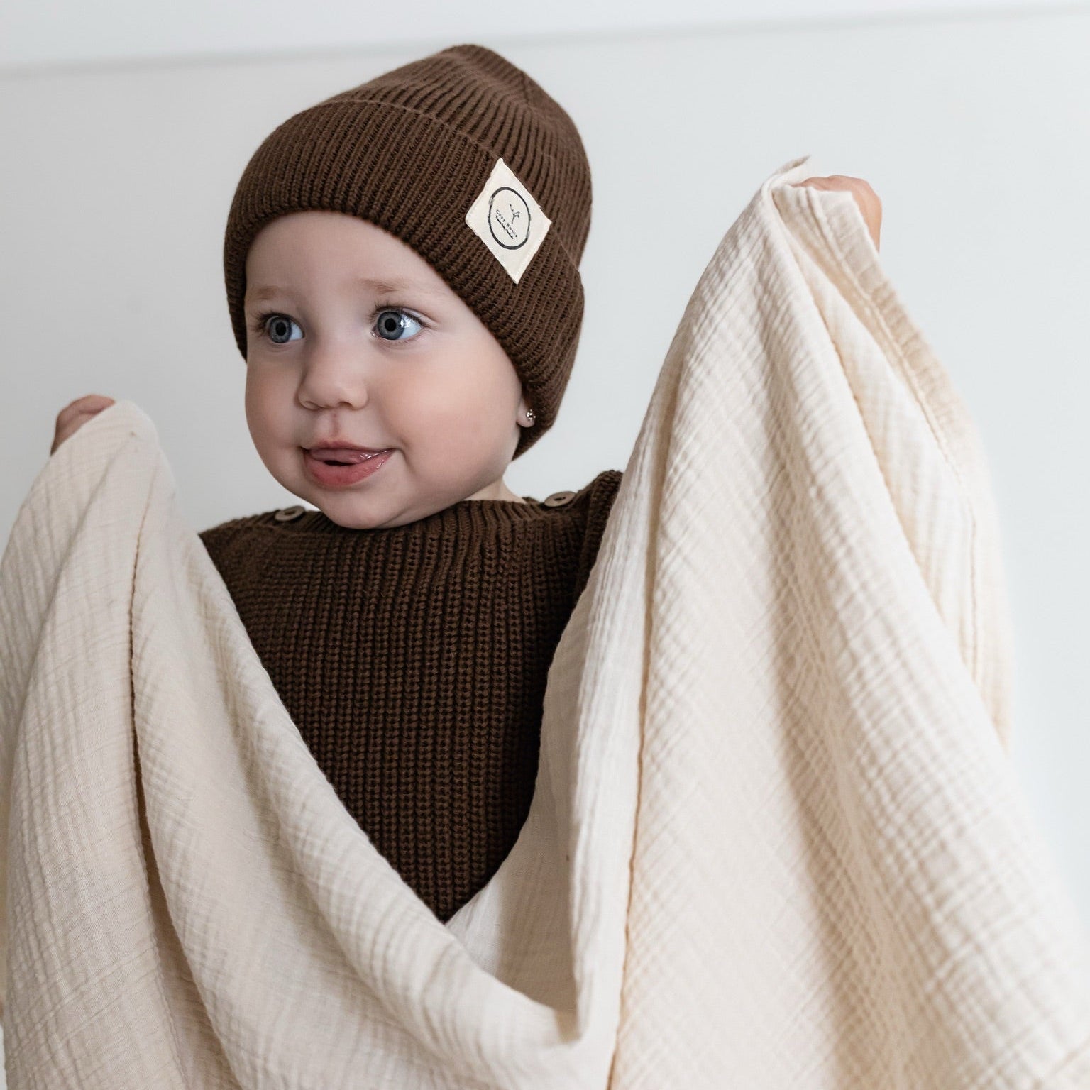 Organic Knit Beanie Chocolate