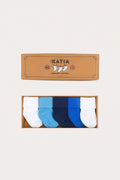 Chaussettes Bébé en boîte blanches/bleues, lot de 5