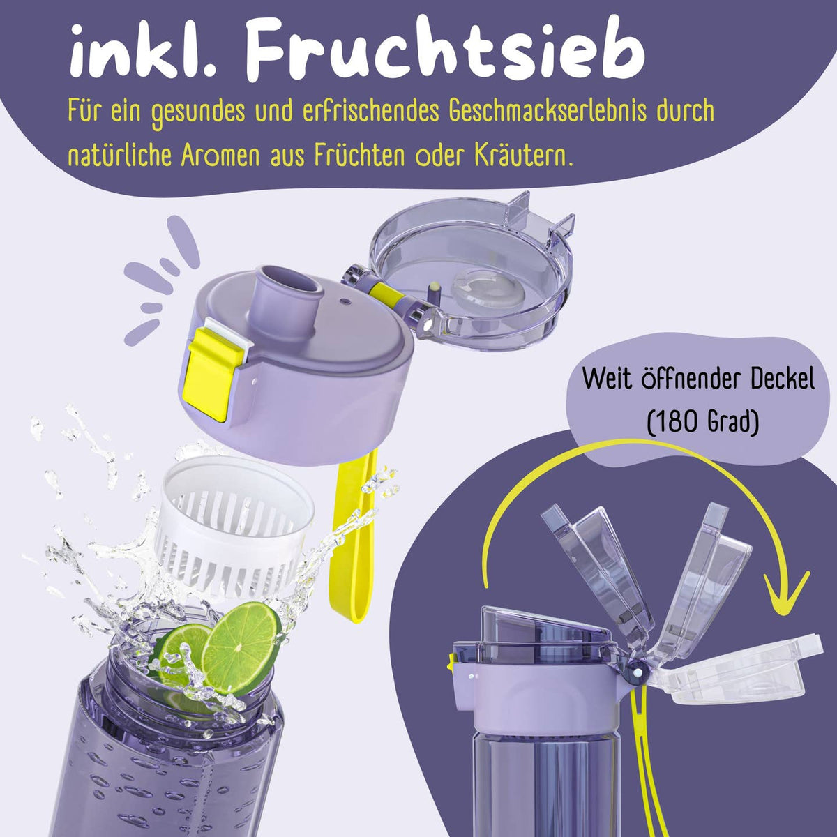 Trinkflasche Einhorn lila