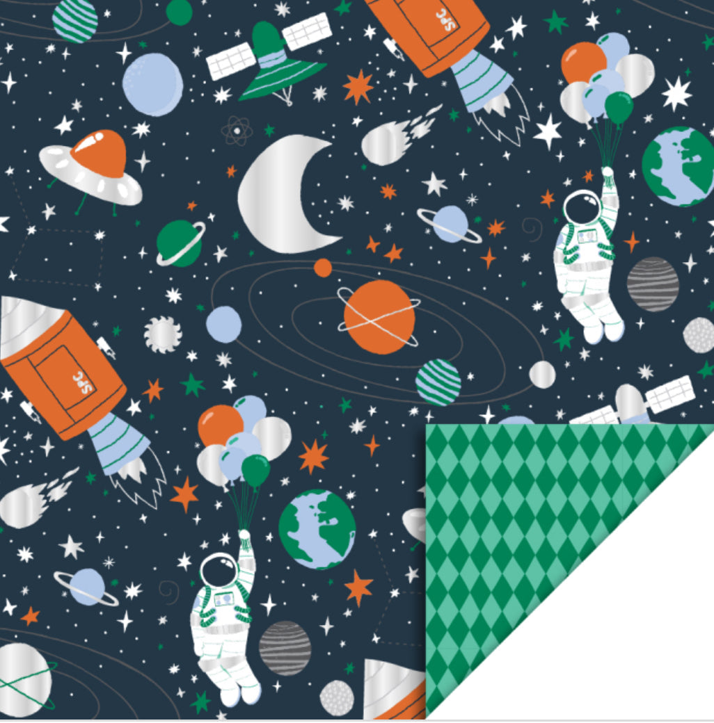 Geschenkpapier-Rolle | Space Grün