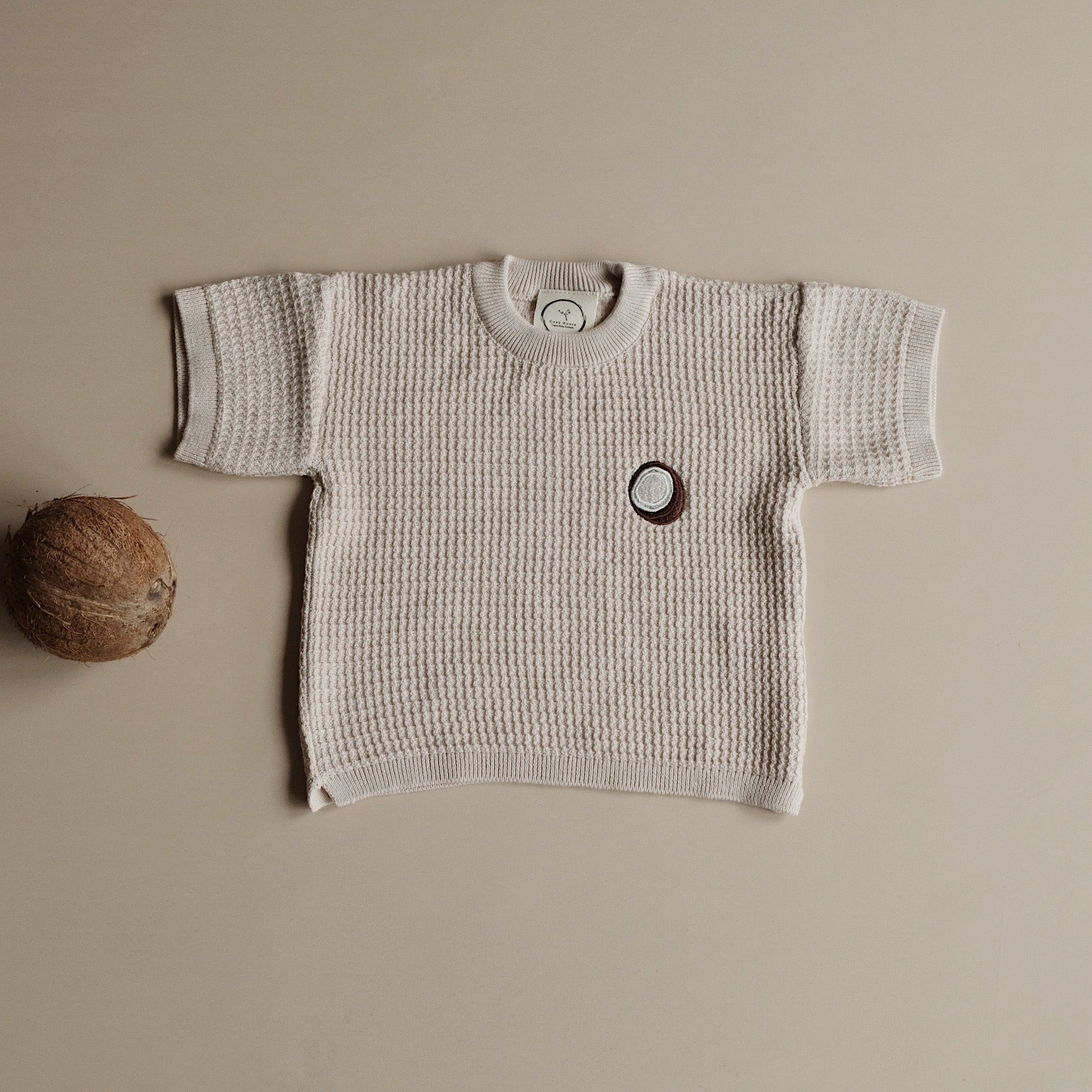 Organic Summer Knit Shirt Coconut Sand