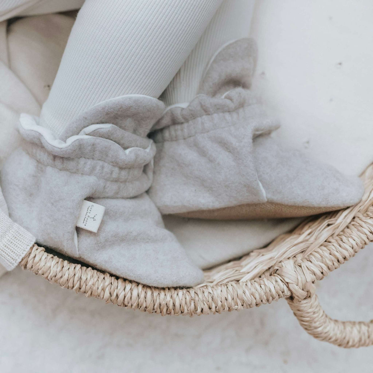 Organic Fleece Booties taupe melange