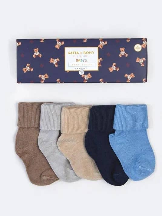 Baby Blaue Boxersocken Bambus 5er-Pack
