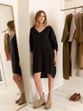 Linen Tunikakleid black Gabriel