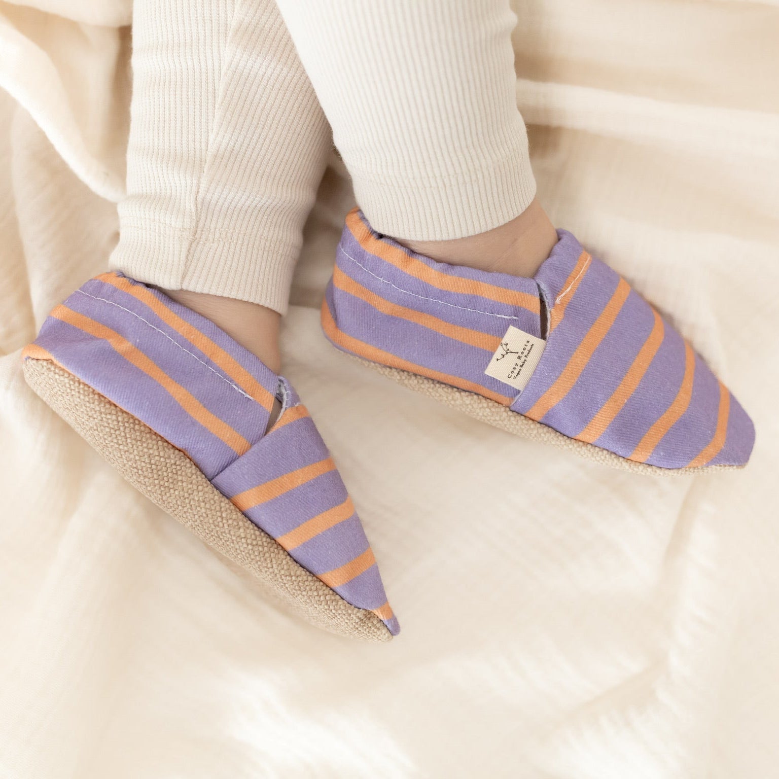 Schühchen Sunset Sorbet (lavender/orange striped)