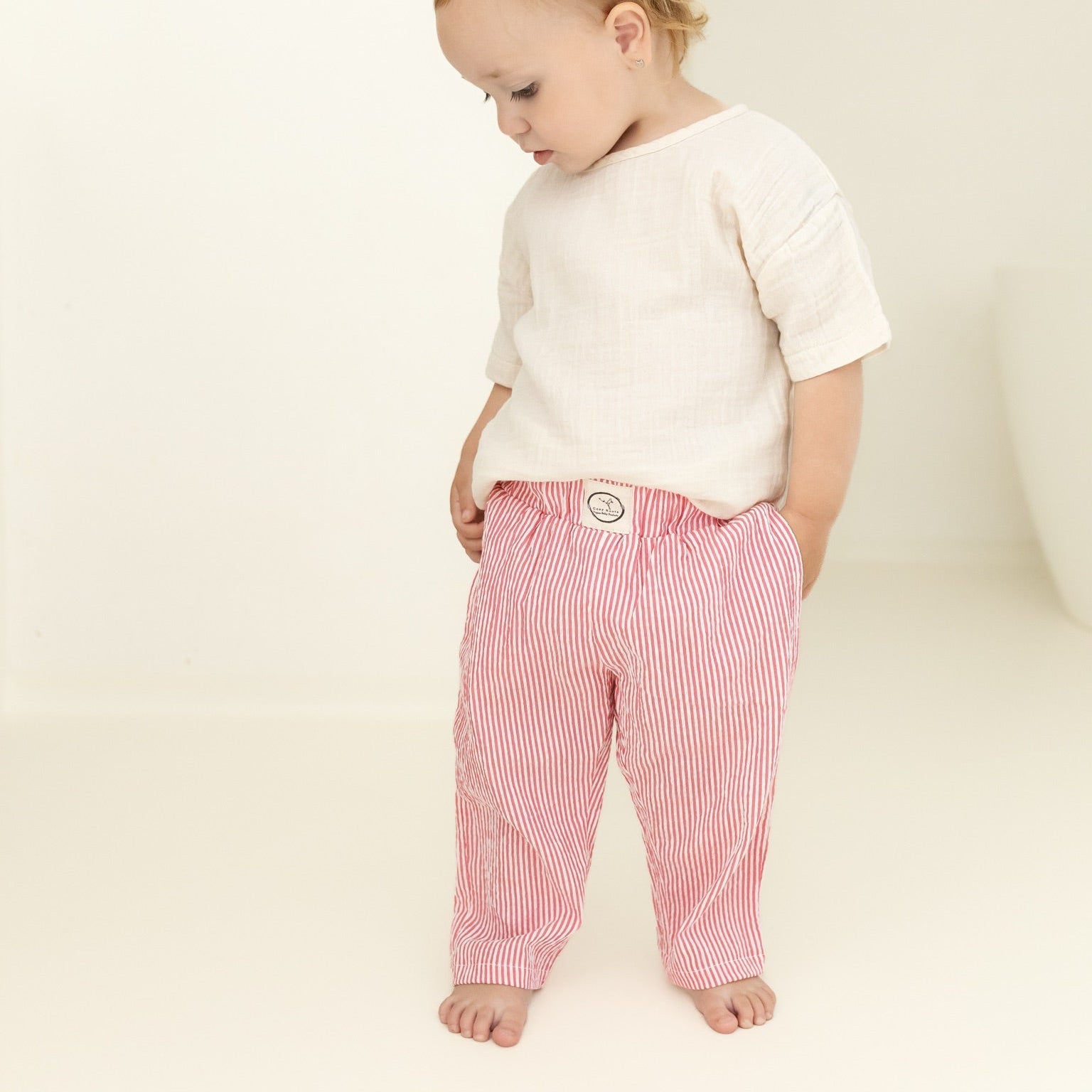 Organic Lounge Pants Pink Striped